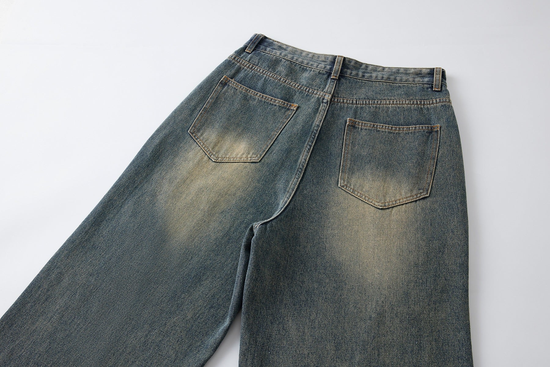 Mens Retro Nostalgic Loose Fit Straight Jeans
