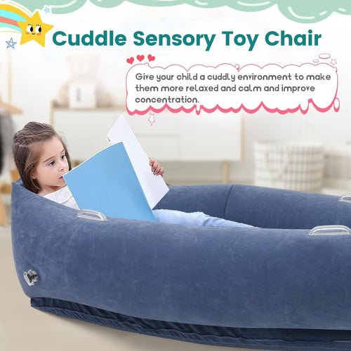 Inflatable Pea Pod Chair For Comfortable Faux Fur Bean Bag Lounger Sensory Pad Inflatable Lounge Chair Ergonomic Bean Bag Sofa For Indoor Outdoor Use Birthday Party Home Decor