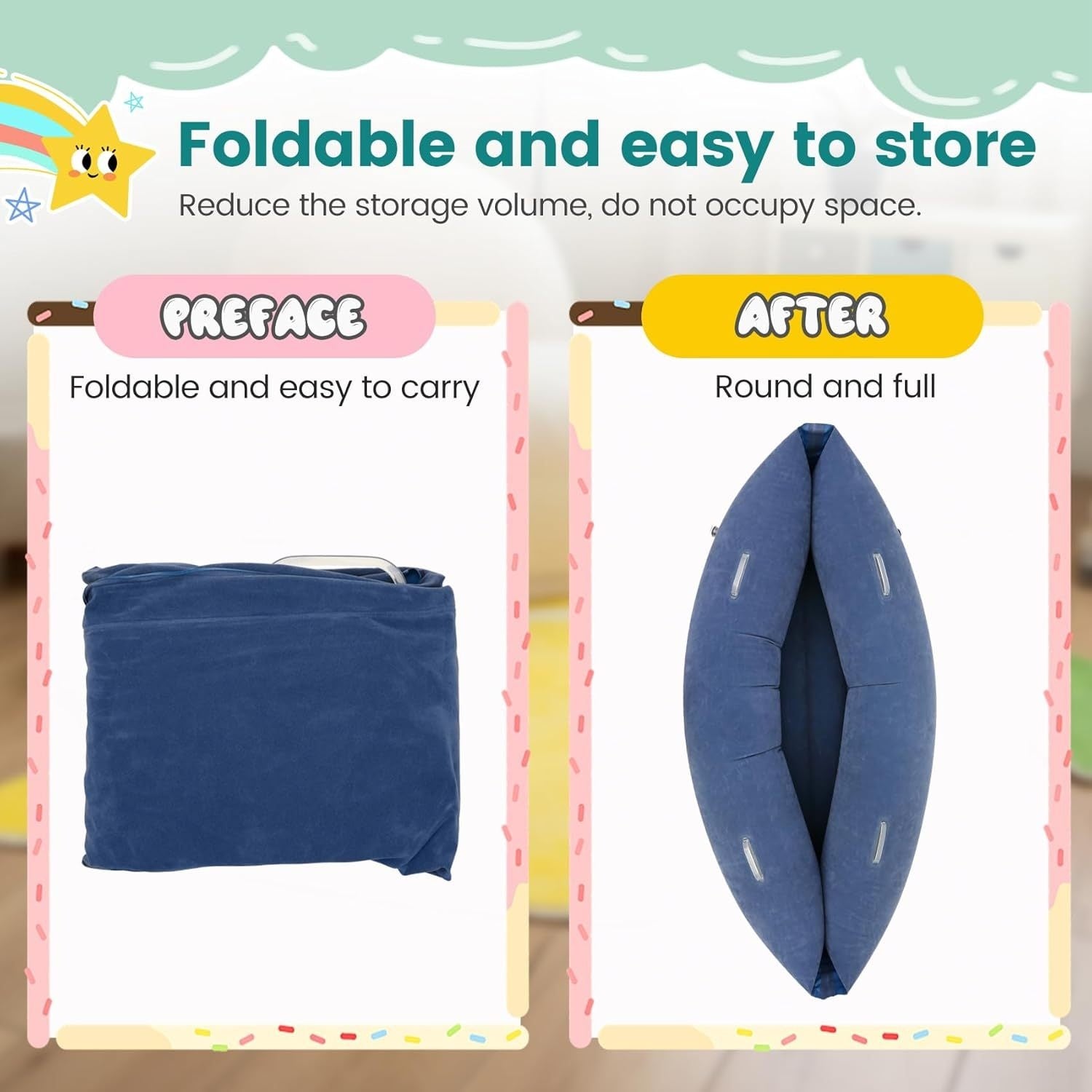 Inflatable Pea Pod Chair For Comfortable Faux Fur Bean Bag Lounger Sensory Pad Inflatable Lounge Chair Ergonomic Bean Bag Sofa For Indoor Outdoor Use Birthday Party Home Decor