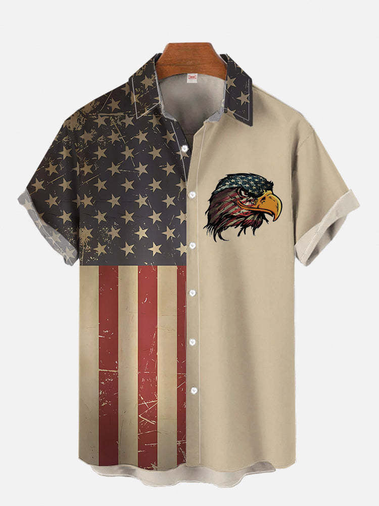 Men's Short-sleeve Lapel Shirt 3D Digital Skull Printed Shirt