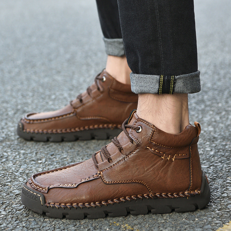 Men's Retro Casual Velvet Warm Cotton Shoes