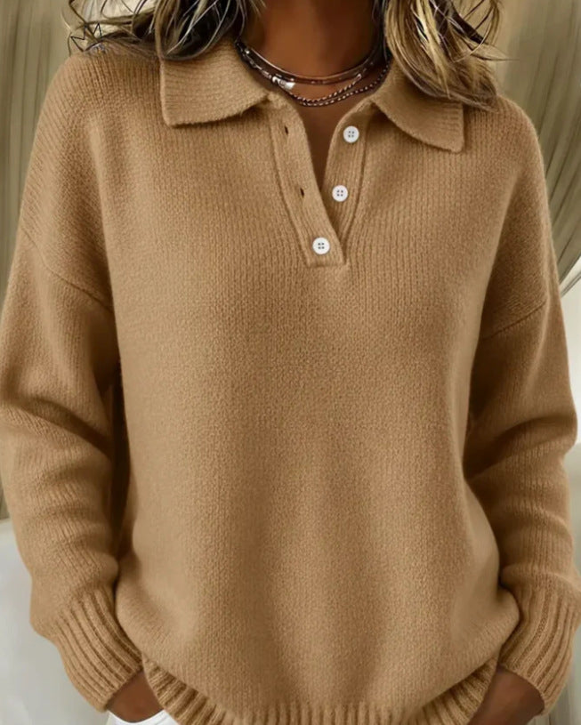 Women's Casual Contrast Retro Plaid Sweater