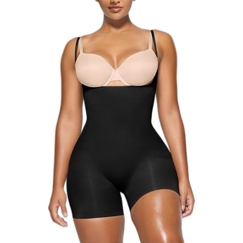 Seamless One-Piece Shapewear Body Shaper With Breast Support, Slimming Corset, Tight-Fitting Tummy Control Bodysuit