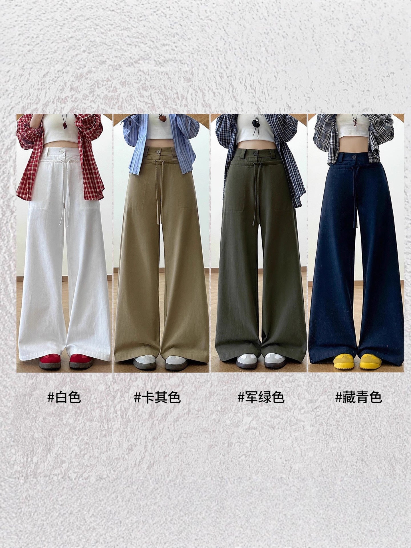 100% Cotton Washed Denim Jeans For Women 2026 New Design High-Waisted Loose Casual Wide-Leg Pants