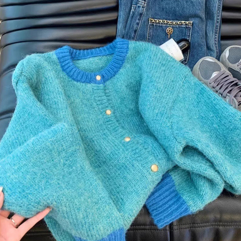 Chanel Style Yellow Short Sweater Coat Women's 2024 Spring And Autumn Thick Lazy Style Small Knitted Cardigan Top