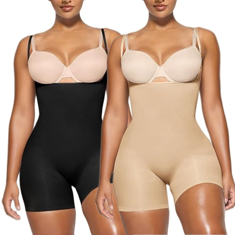 Seamless One-Piece Shapewear Body Shaper With Breast Support, Slimming Corset, Tight-Fitting Tummy Control Bodysuit