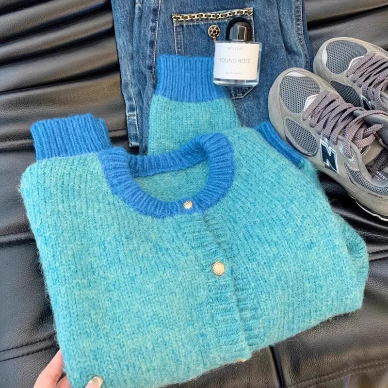 Chanel Style Yellow Short Sweater Coat Women's 2024 Spring And Autumn Thick Lazy Style Small Knitted Cardigan Top