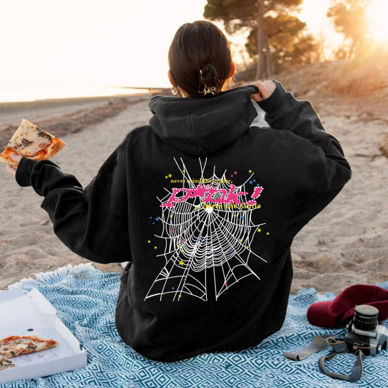 Trendy Street Sweatshirt Cross-Border European Heavy-Duty Korean Style Loose Lazy Casual Sweatshirt Top For Women 1214