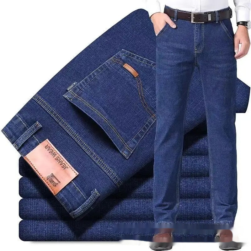 Mens Straight-leg Loose-fit Durable Casual Jeans