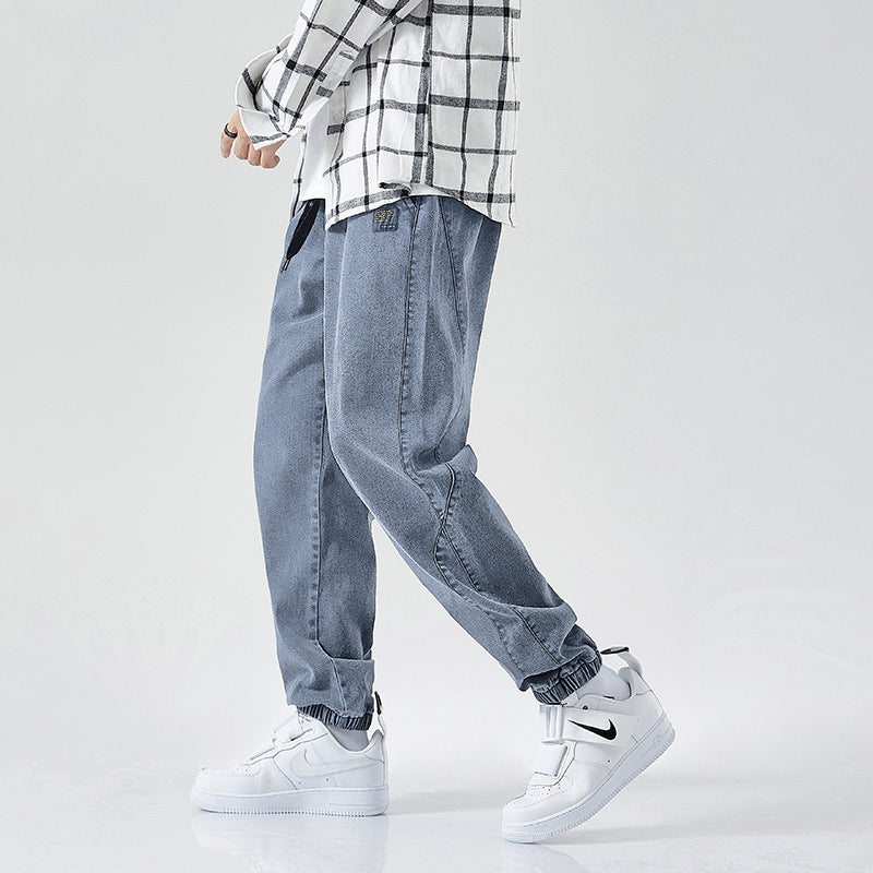 Korean-style Mens Casual Loose-fit Athletic Cargo Pants
