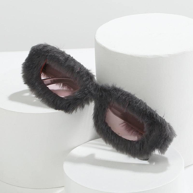 Creative Design Plush Innovative Square Glasses